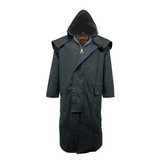 Game Wax Stockman Long Jacket in Navy, men's waterproof long wax coat