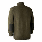 Deerhunter Sheffield Knit Jumper with Zip Neck in Cypress 346, men's zipped pullover jumper for shooting
