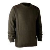 Deerhunter Sheffield Knit Jumper with o-neck in Dark Elm, men's traditional knitted jumper for shooting