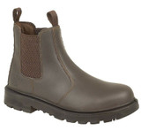 Grafters Grinders Dealer Boots in Brown, men's leather safety boots with steel toe cap