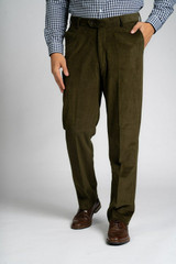 Carabou men's country casual cotton cord trousers in green