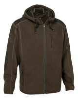 Verney Carron Condor fleece jacket, men's thick and warm fleece with hood in brown