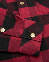Hoggs of Fife Tentsmuir heavy weight flannel shirt in red and black check, men's country check cotton shirt