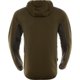 Harkila Deer Stalker Fleece Hoodie in green / brown, a men's lightweight fleece hoodie for shooting