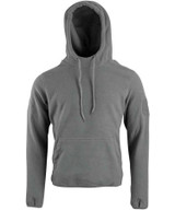 Kombat UK Warrior fleece hoodie in grey, men's medium weight fleece with pouch pocket