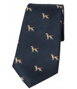 Soprano Silk Tie in Blue with fox hounds pattern for shooting