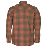 Pinewood Finnveden Check Padded Overshirt 5008, a country check warm shirt in orange and green