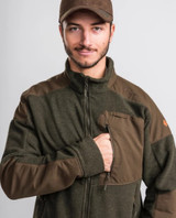 Pinewood Smaland Forest Fleece Jacket, men's fleece jacket in green for hunting