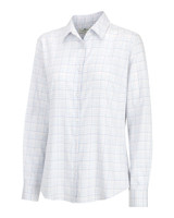 Hoggs of Fife Ladies Callie Twill Check Shirt in white pink and blue, women's country check shirt