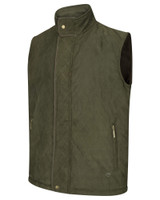 Hoggs of Fife Denholm Quilted Gilet, men's quilted waistcoat in green