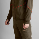 Harkila Scandinavian Fleece Jacket in Willow Green and Shadow Brown, men's breathable, quick drying fleece