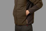 Harkila Insulated Midlayer in green and brown, men's lightweight and quick drying jacket