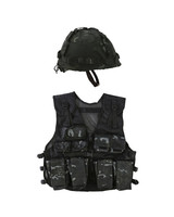 Kombat UK Children's Assault Vest and Helmet Set in army camouflage