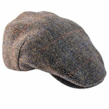 Heather Highland Harris Tweed Flat Cap in Olive Brown ZH014