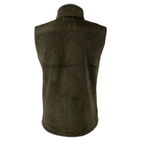 Jack Pyke Sherpa Fleece Gilet, men's deep pile fleece waistcoat in dark green