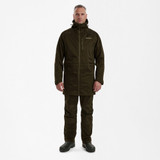 Deerhunter Excape Rain Jacket in Green, men's waterproof long style jacket