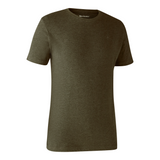 Deerhunter Basic o-neck t-shirt 2 pack in green and brown
