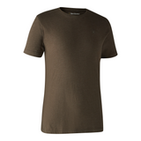 Deerhunter Basic o-neck t-shirt 2 pack in green and brown