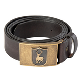 Deerhunter Leather Belt in brown with matte gold buckle