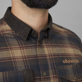 Harkila men's Aivak Shirt in Burgundy, men's long sleeve country check shirt