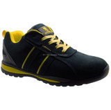 Men's safety trainers in light navy suede with steel toe cap