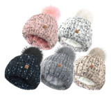 Bartleby Sherpa Fleece Lined Bobble Hat Cable Knit Knitted Hat