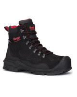 Hoggs of Fife Poseidon Safety Lace Up Boots in Black Nubuck, men's safety work boots