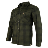 Jack Pyke Polar Fleece Shirt in Green Check, men's Fleece Country Shirt