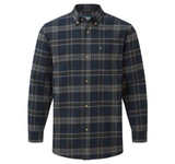 Fort Hyde Shirt in navy blue check, men's 100% cotton check shirt