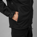 Seeland Hawker Shell Explore Jacket in black, men's waterproof shooting jacket