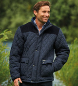Champion Lewis Quilted Jacket in Navy, men's country quilted jacket