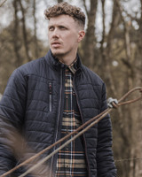 Hoggs of Fife Kingston Lightweight Quilted Jacket in navy, men's quilted country jacket