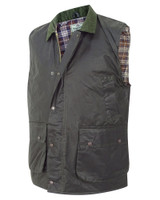 Hoggs of Fife Padded Wax Waistcoat in green