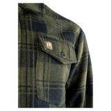 Jack Pyke Tundra Shirt in Green Check, men's fleece lined country check shirt