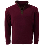 Game Men's Stanton fleece pullover in maroon, a premium anti pill Fleece pullover.
