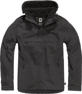 Brandit Windbreaker Smock 3001 in black, men's fleece lined pullover