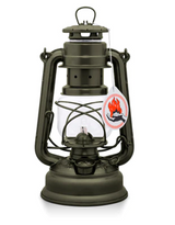 Feuerhand 276 Hurricane Lantern Lamp in Olive Green, garden lamp