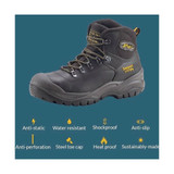 Grisport Contractor S3 Safety Boots in black, men's steel toe cap safety work boots