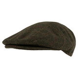 Jack Pyke Wool blend flat cap, Dark Olive check pattern.