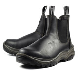 Grisport Excavator Slip On Safety Dealer Boots in black, men's steel toe cap work boots