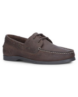 Hoggs Of Fife Men's Mull deck show. Men's leather/nubuck shoe Moccasin style in navy.