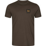 Harkila men's Gorm T-shirt in Shadow Brown, cotton short sleeved t-shirt.