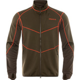 Harkila men's Scandinavian fleece jacket Willow Green / Shadow Brown. full zip, breathable jacket.