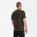 Deerhunter men's Easton T-shirt adventure green, cotton t-shirt with logo embroidery on chest.