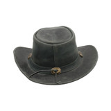 Walker & Hawkes Leather Outback Antique Explorer Hat, leather cowboy hat