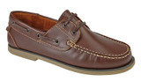 DEK Men's Moccasin Boat Shoes in brown leather