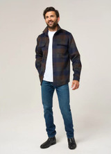 Alan Paine Ripley Plaid Shacket Navy