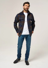 Alan Paine Ripley Plaid Shacket Navy