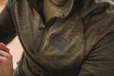 Seeland men's Peak half zip to in Pine Green Melange, breathable and stretchable fabric.