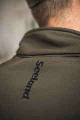 Seeland men's Tidal fleece jacket in Pine Green, features the Seeland logo on the chest and center back.